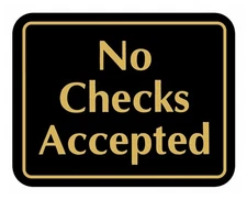 No Checks Accepted Sign Retail Store Merchandise Business Store Sale Signs 