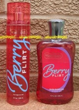 NEW Bath and Body Works BERRY FLIRT Fragrance Mist Shower Gel 2 Piece Set   RARE