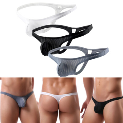 Men's Sexy Underpants Thong G-string T-Back Briefs Underwear Hot Buttocks Male 