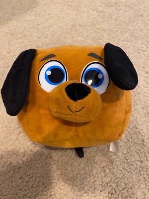 Six Flags Square Brown White Bk Block Stuffed Plush 8'' Inch Minecraft Puppy Dog 