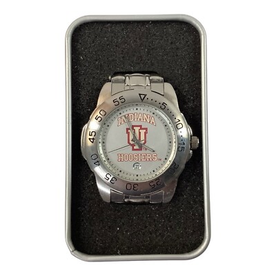 Vintage NCAA Indiana University Hoosiers  Men s Sun Time Sport Logo Watch New