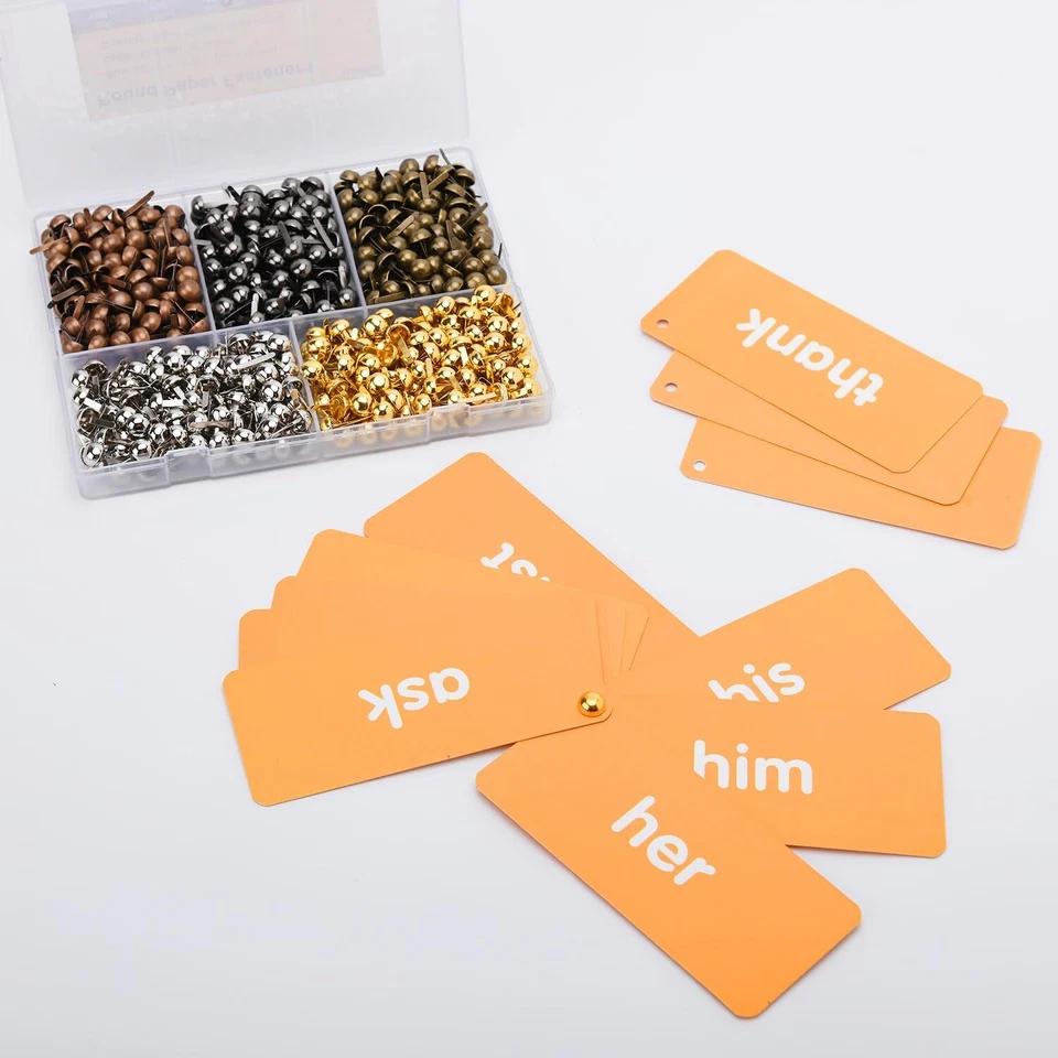 Mini Brads for Paper Crafts 500pcs Multicolor Metal Paper Fasteners 8x17mm Fa... - Image 2 of 4