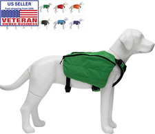 Multifunctional dog backpack for hiking, green, fits small-large dogs.