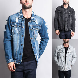 distressed denim jean jacket