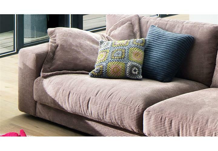Bigsofa Megasofa Loungesofa XL Sofa Couch Seventies Cord Stoff rosa 290x127 cm