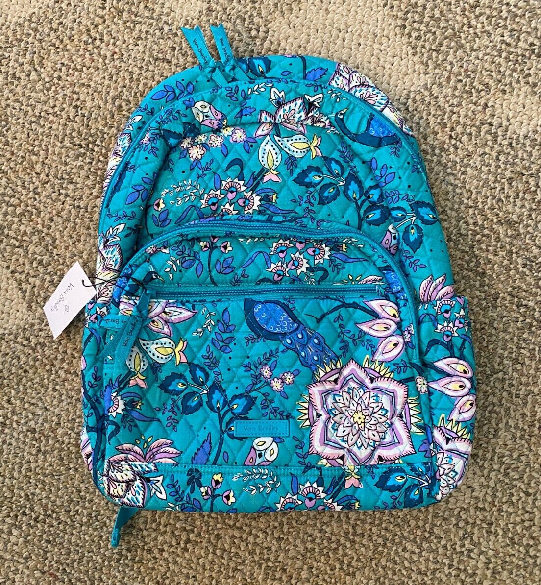 Vera Bradley Essential Backpack 23661-12610 Peacock Garden T