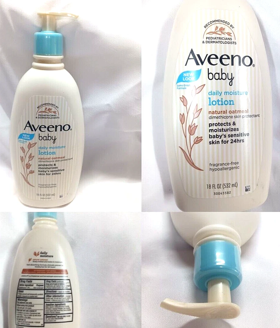 AVEENO BABY DAILY MOISTURE FRAGRANCE FREE HYPOALLERGENIC LOTION 18 FL OZ NEW