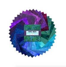 5" Squares Charm Pack Royal Nights Essential Gems 42 squares blue purple green