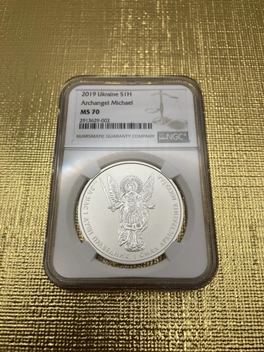 2019 UKRAINE 1H UAH - ARCHANGEL MICHAEL - NGC MS70 - .999 1oz SILVER COIN