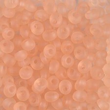 2102F, Matte Trans LIGHT, PEACH, 10g, 4mm Magatama, drop/fringe beads m-1 