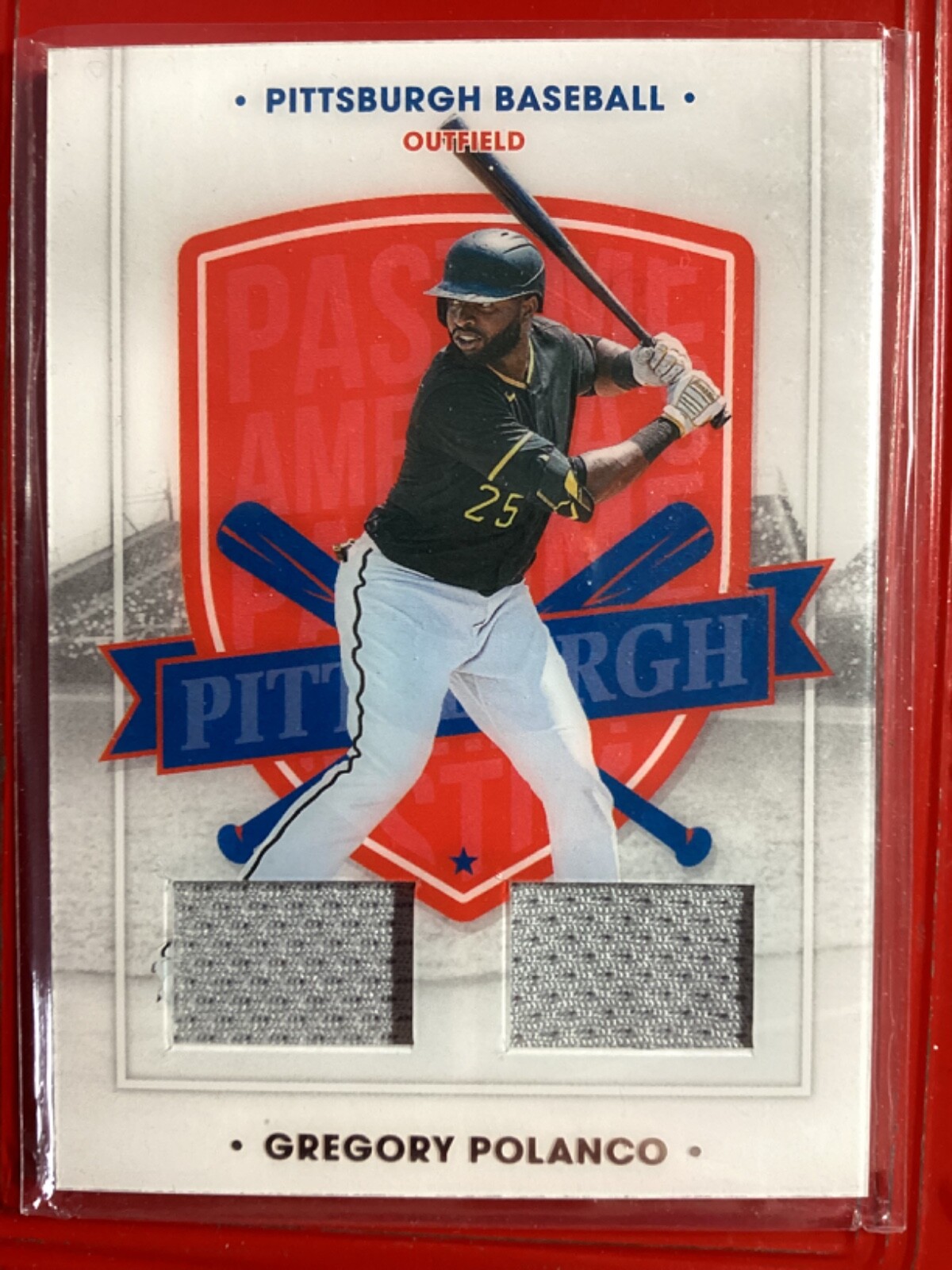 Gregory Polanco 2021 Panini Chronicles America’s Pastime Dual Swatches Relic #64