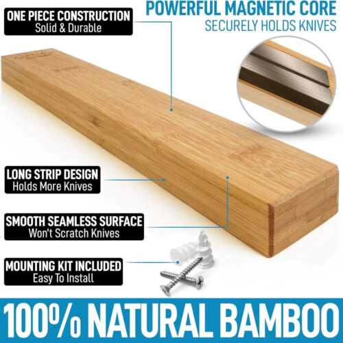 Bamboo Magnetic Knife Bar - Picture 4 of 6