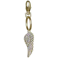 Kirks Folly Fly Home Angel Wing Key Chain Charmer GT Aurora Borealis Crystals