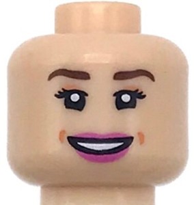 LEGO NEW FLESH MINIFIGURE HEAD BRIGHT WHITE SMILE GIRL FEMALE DUAL PIECE