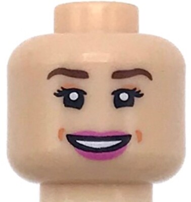 Lego New Minifigure Head Female Dark Brown Eyebrows Girl Piece