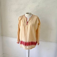 1920 1930's small shirt Vintage Greek embroidered cotton gauze Greece trousers