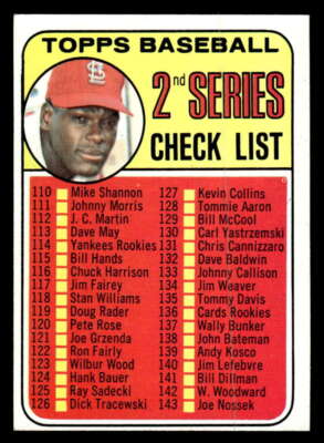 1969 Topps Checklist 110-218 - Bob Gibson CL, COR 107b EX-MT JX1369