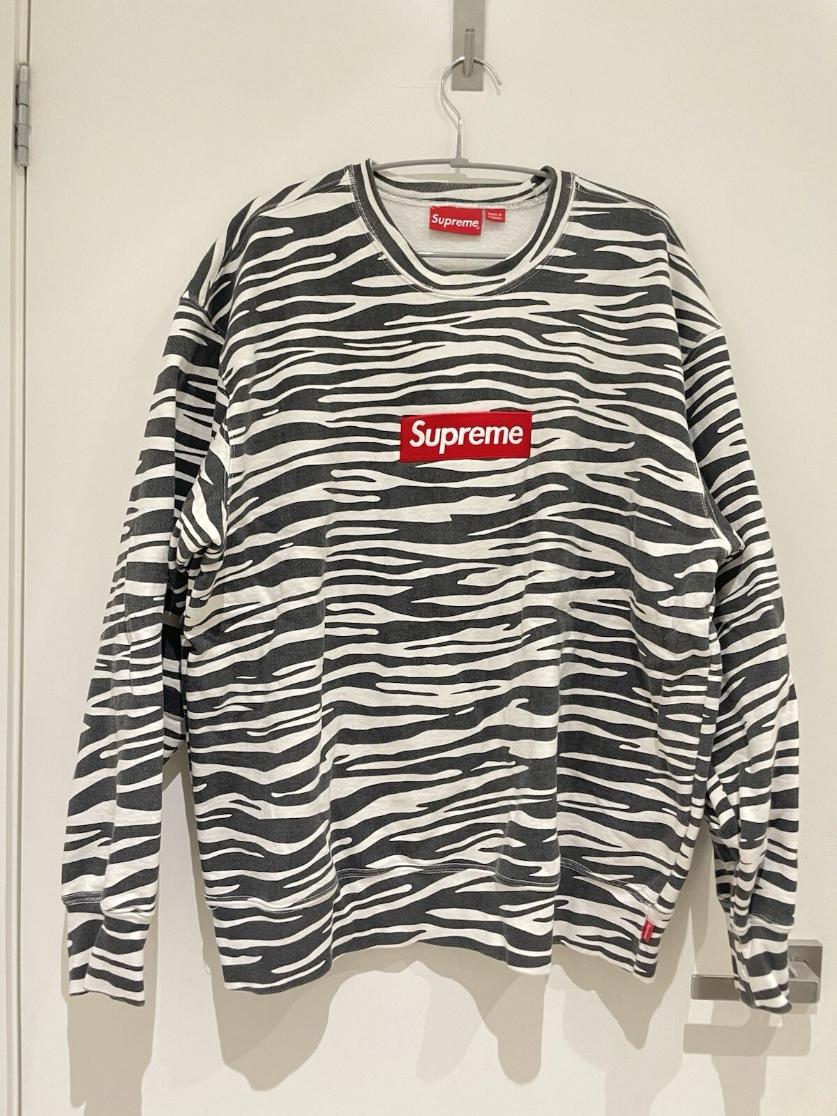 Supreme Box Logo Crewneck (FW22)   Zebra