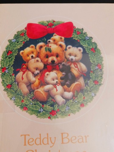 VTG Current Teddy Bear Christmas Jigsaw Puzzle 150pc Round Wreath 12" Sealed 80s - Picture 16 of 17