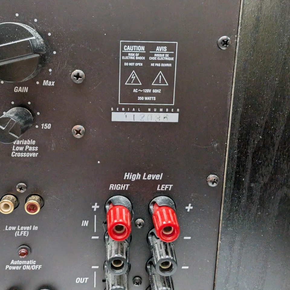 Definitive Technology ProSub 100 Subwoofer 350 Watt Black Active Crossover - Image 4 of 4