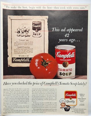 1963 Campbell's Tomato Soup MCM Original Print Ad Life Magazine 60's