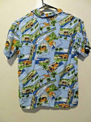 Just Friends Boys Size XXL (7X) Cars Planes Rayon Short Sleeve Button Up Shirt - Picture 4 of 4