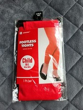 Amscan Red Tights   M/L child size   Up to 85 lbs   NEW in pkg   RED  footless