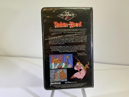 Walt Disney's Robin Hood Black Diamond Classic VHS Black Clamshell Case W3 - Imagen 2 de 2