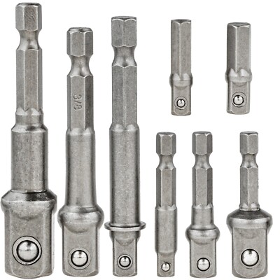 Stecknuss Adapter Set 8 tlg Steckschlüssel Nussadapter Bitaufnahme 1/2'' 3/8'' 1/4