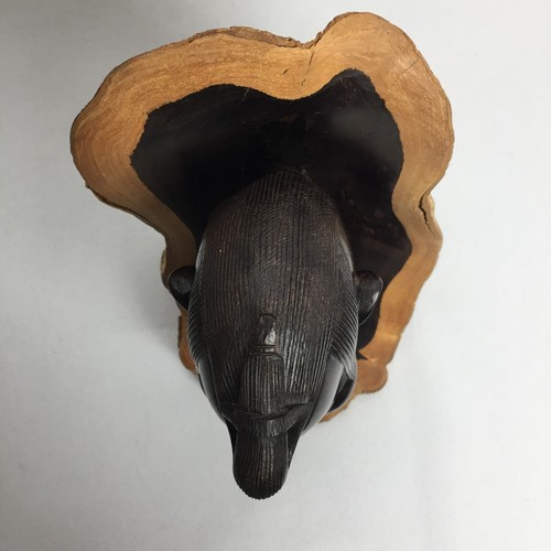 Vintage Hand Carved Native Head Bust Tribal Wooden Statue Carving Woman - Picture 12 of 12