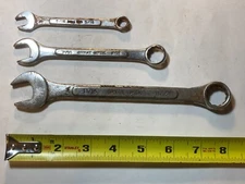 Vintage 3 Great Neck Combination Wrenches 5/16" 9/16" 11/16"" Hand Tools Steel