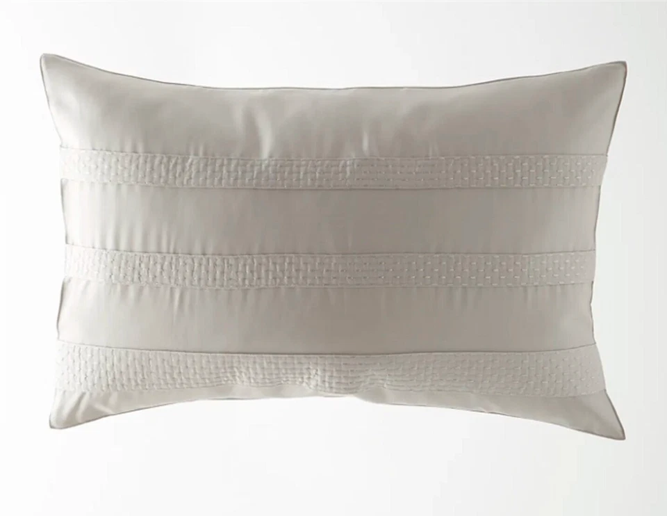Donna Karan Essential Silky Stripe Collection Platinum STANDARD Sham  20"x30" - Image 3 of 4