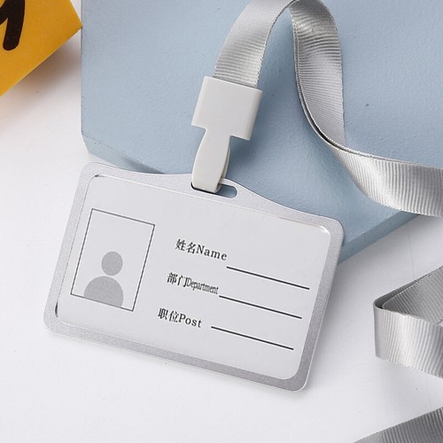 Bolsas de metal Estuche Cordón Portatarjetas de trabajo de negocios Identificación Insignia Portatarjetas Moda❥ - Imagen 18 de 31