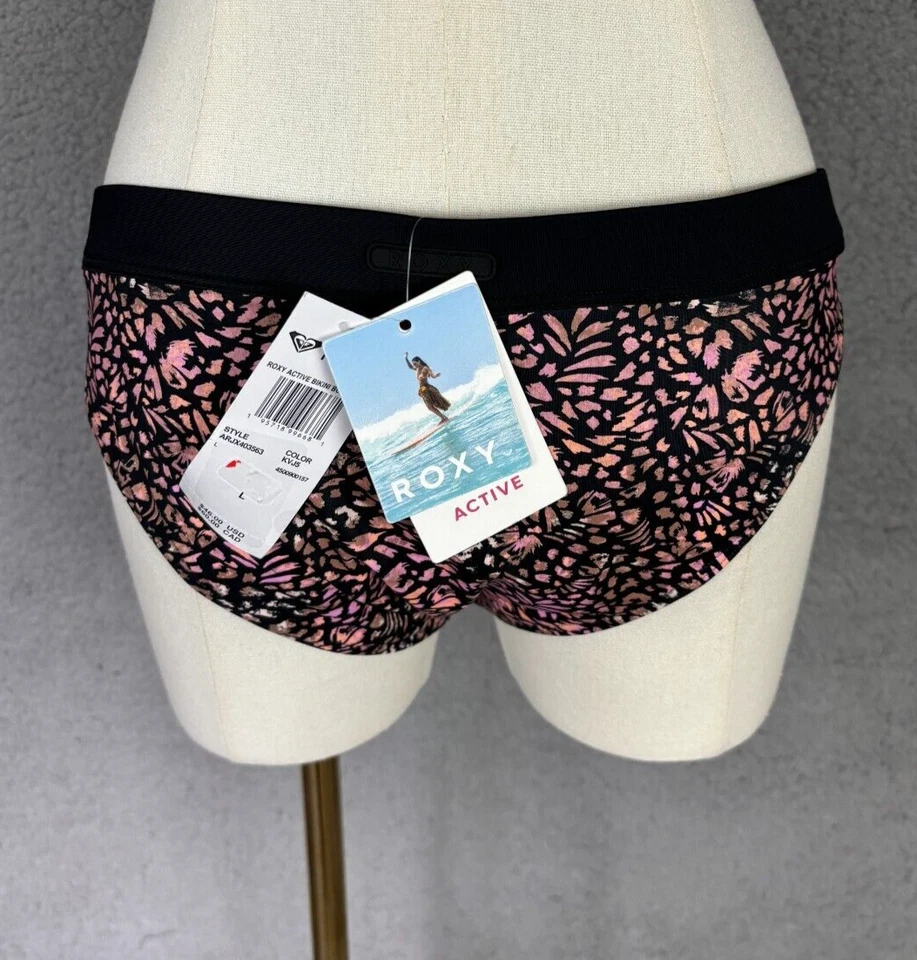 Parte inferior de bikini Roxy Active para mujer cachemira multicolor grande nueva con etiquetas. Foto 4 de 4