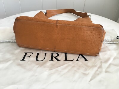 Vintage Furla Camel Leather Shoulder Bag | eBay