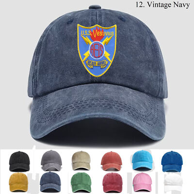 Custom Personalization Embroidery Hat AE-15 USS Vesuvius, Veteran Cap, Gift Idea