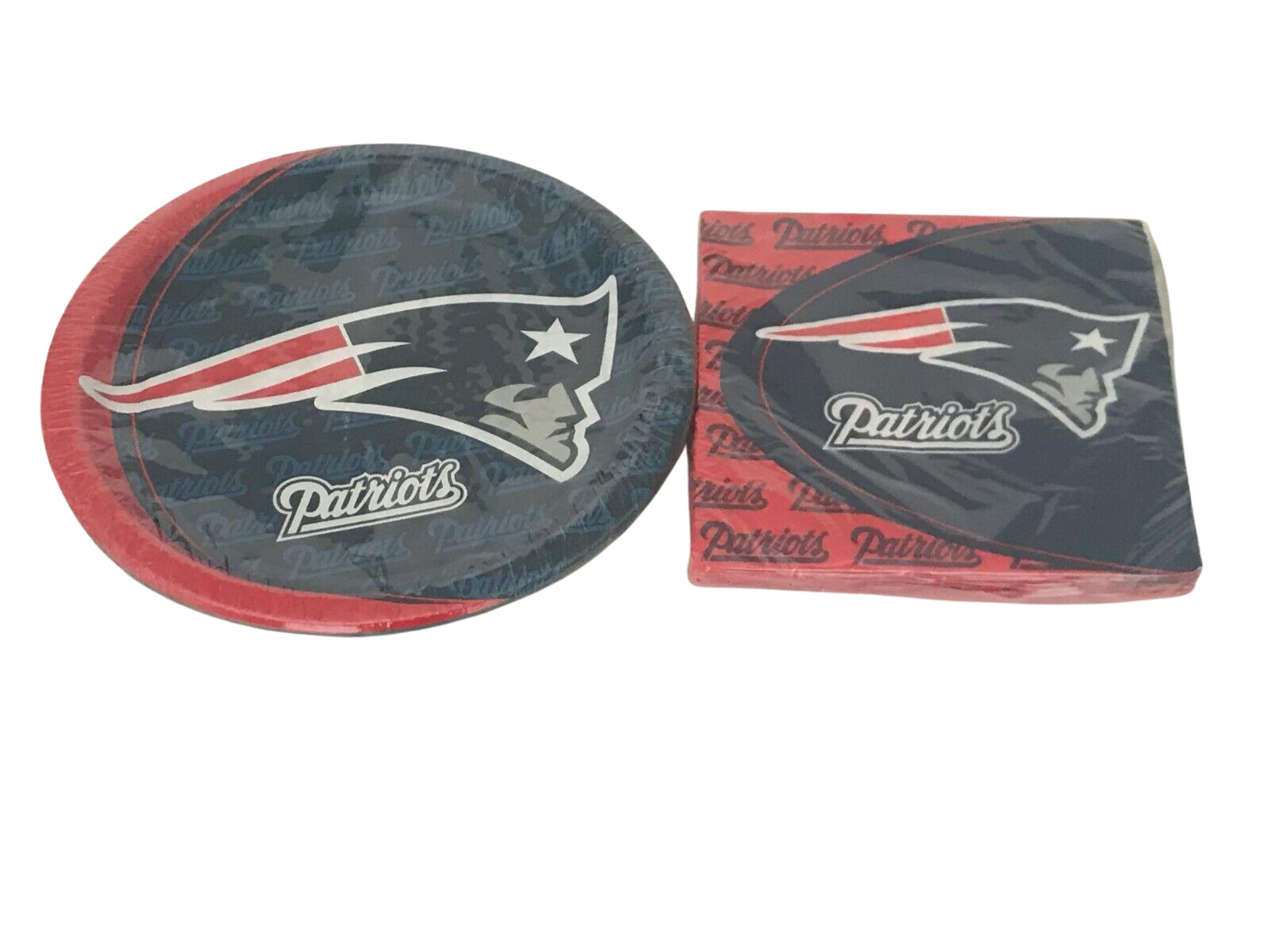NFL NEW ENGLAND PATRIOTS PARTY PLATES  & NAPKINS (8 PLATES/16 NAPKINS)