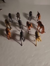 Lot of 11 Plastic Horses Varies Colors