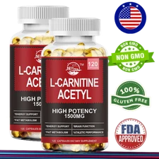Acetyl L-Carnitine HCL Capsules| 1500mg | 240 Count | Non-Gmo and Gluten Free