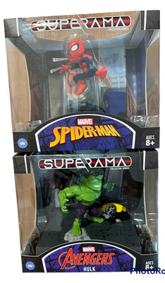 Marvel SpiderMan + Hulk Superama Collector Series 5'' Figure 2022. NEW! 2 pcs