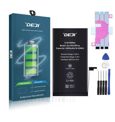 Apple iPhone 15 125GB バッテリー92% New DEJI battery for Apple iPhone 15 PLUS Replacement Battery Tool