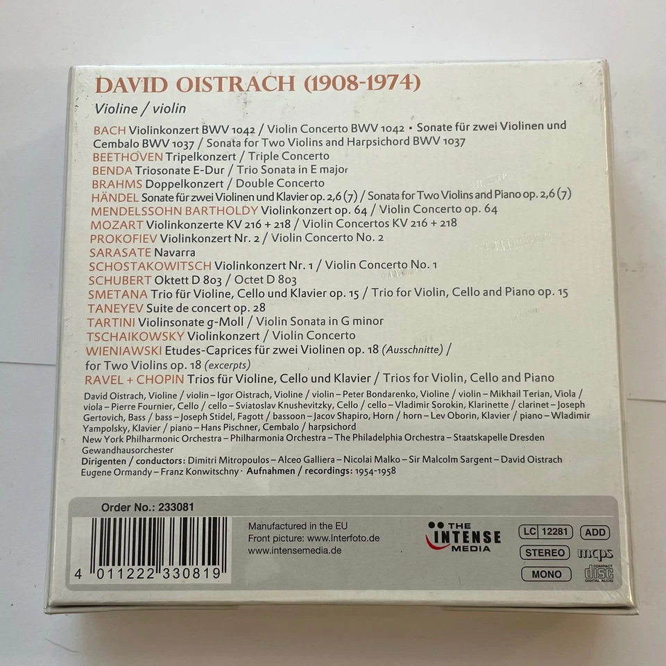 David Oistrakh - Powerful Poet (10 x CD Box Set) NEW & SEALED David Oistrach - Image 2 of 2