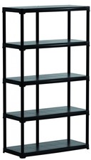 KIT SCAFFALI IN PLASTICA 5 RIPIANI cm. 100x45x176 h col. Nero