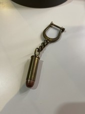 Brass Bullet Keychain Vintage Style Ammo Pendant Keyring
