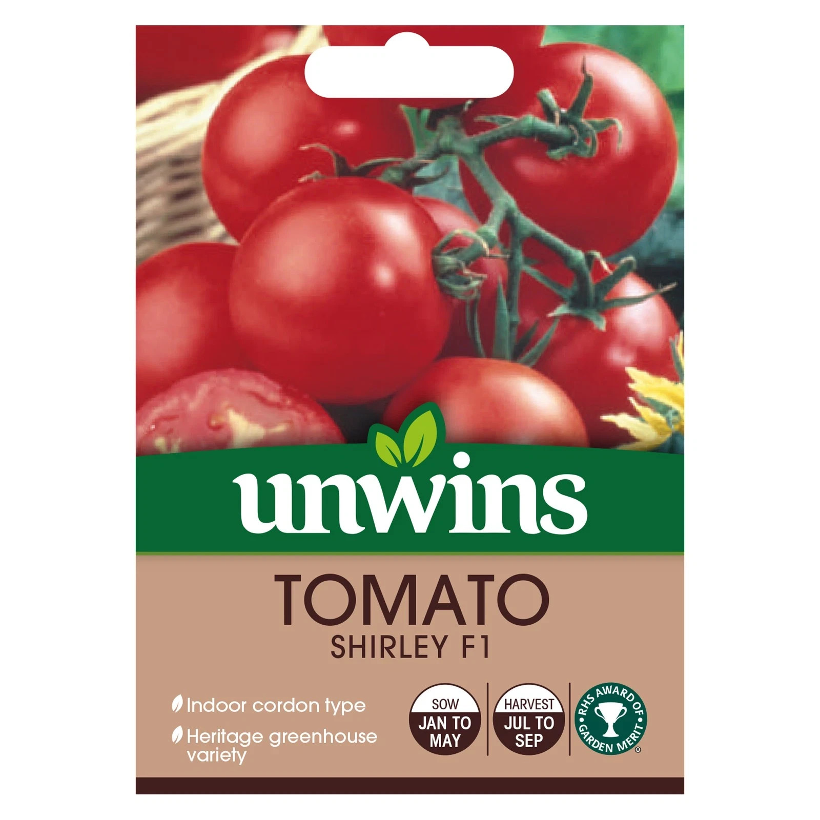 Unwins Seeds Tomato (Salad) Shirley F1  Approx 15 seeds