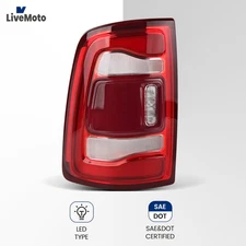 For 2019-2024 Dodge Ram 2500 3500 Red Bezel w/Blind Spot LED Tail Light -Driver