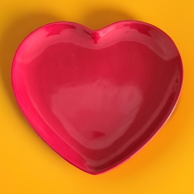  Rote Keramik Liebe Herz Teller Flora Margarine Sammlerstück Valentinstag Geschenk