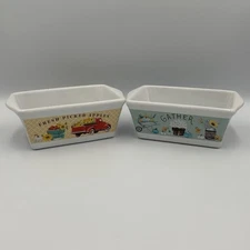 ROYAL NORFOLK Mini Ceramic Baking Loaf Dish 5" Fall Holiday Decor LOT OF 2