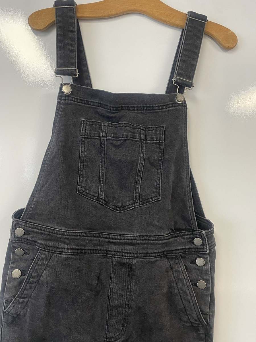 New Look Black Skinny Leg Denim Dungarees UK Women's Size 14 W32
