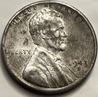 1943 S Lincoln Wheat Cent Steel Penny VG Details San Francisco Mint BN297